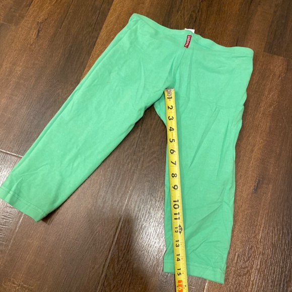 HARD TAIL GREEN CROPPED STRETCH PANTS BIKER SHORTS BERMUDA LEGGINGS XS CAPRI - Picture 5 of 9